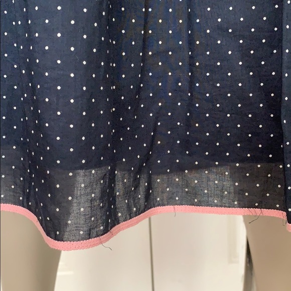 J. Crew Navy Polka Dot 100% Cotton Pleated Skirt - Picture 3 of 7